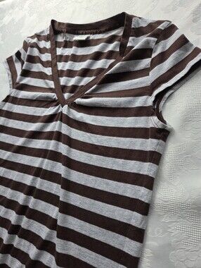 725 Original Tee Striped V Neck Cap Sleeve